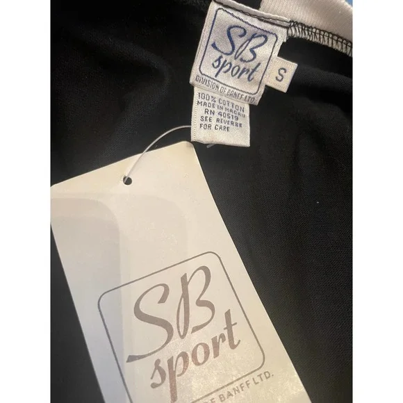 Vintage Deadstock Striped SB Sport Emblem Cotton Jersey Cardigan - Navy/White - Picture 7 of 7